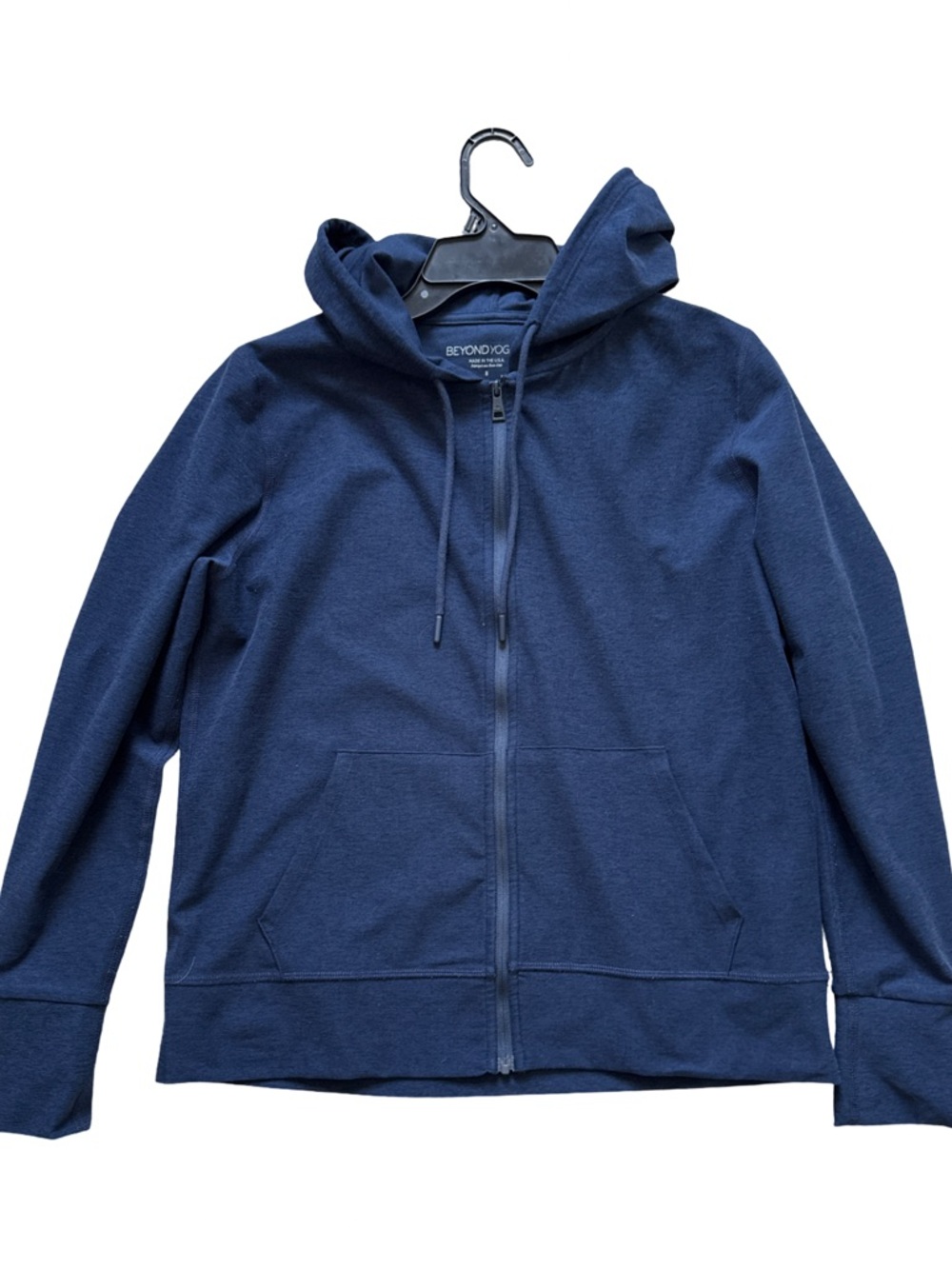Beyond Yoga Spacedye Navy Blue Full-Zip Cropped Hoodie Size S